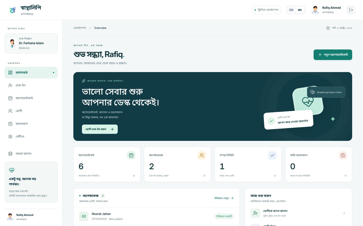 কম্পাউন্ডারের কনসোল — ড্যাশবোর্ড